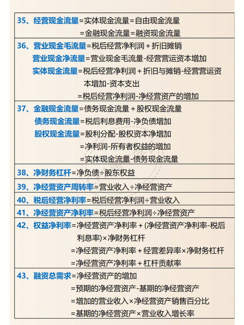 財(cái)務(wù)管理120個(gè)公式匯總