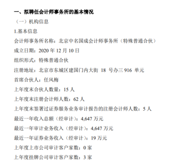 上年年報被出具非標 泰緣生物審計機構由亞太所變更為中名國成:后者僅成立一年